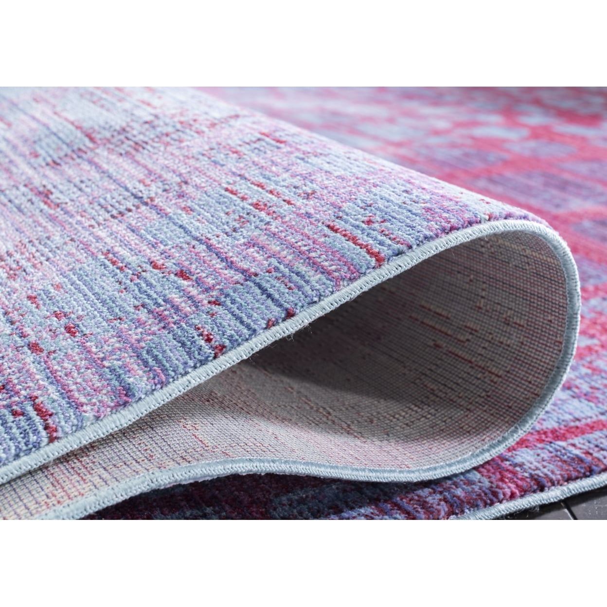 SAFAVIEH Valencia Nurten Abstract Polyester Area Rug, Blue/Fuchsia, 2' x 3'