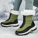 thumbnail image 5 of Botas de nieve de invierno para exteriores, zapatos de algodón grueso y cálido con forro polar para mujer, zapatos de esquí para viajes en el campo de la nieve antideslizantes e impermeables para, 5 of 5