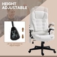 thumbnail image 5 of Vinsetto 6 Point Massage Office Chair with Heat Function, Reclining Executive Linen High Back Chair Adjustable Armrests Remote, Cream White, 5 of 6