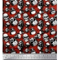 thumbnail image 1 of Soimoi Rayon Fabric Horror Skull Halloween Print Sewing Fabric Yard 56 Inch Wide, 1 of 1