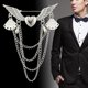 thumbnail image 2 of Broche con borla de cadena, insignias para cuello, ropa, trajes, abrigos, corbatas, joyas, solapas Alas de Angel Plata, 2 of 7