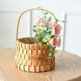 thumbnail image 4 of SPRING PARK Portable Handmade Rattan Storage Container Storage Basket Houseware Storage Basket Wooden Woven Storage Basket with Handle, 4 of 7