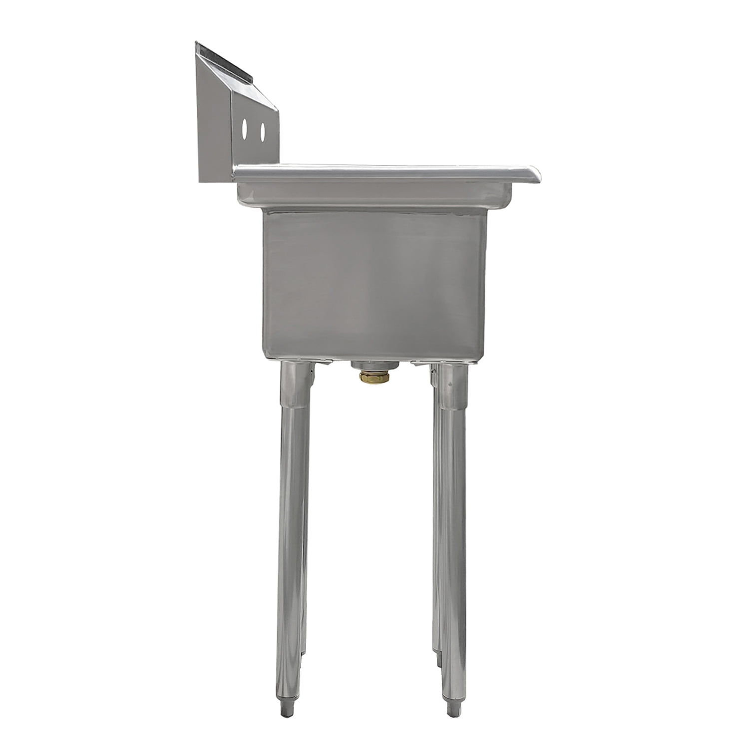 10″ x 14″ x 10″ with 10″ Right Drainboard One Compartment Stainless Steel Commercial Kitchen Prep & Utility Sink | NSF
