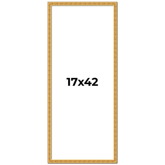 17x42 Frame Gold Real Wood Picture Frame Width 1 inches | Interior Frame Depth 0.5 inches | Edwina