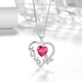 thumbnail image 4 of Juwaliy Collar de Corazón de Amor Rojo Mariposa Collar de Piedra de Nacimiento de Julio Rubí Dije de Plata Esterlina 925 Joyería Mujer Madre Regalo de Cumpleaños Día de San Valentín para Ella, 4 of 10