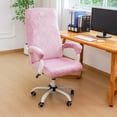 thumbnail image 2 of Funda para silla de oficina FORCHEER, reposabrazos grande de terciopelo rosa, 2 of 7