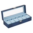 thumbnail image 2 of Caja de almacenamiento para exhibición de relojes, estuche para relojes a prueba de golpes, almohadillas extraíbles, estuche protector para relojes de Azul, 2 of 8