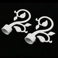 thumbnail image 4 of Langgg 2Pcs Curtain Rod Ends Drapery Pole Head for Dia. 28mm Rod Leaf#White, 4 of 9