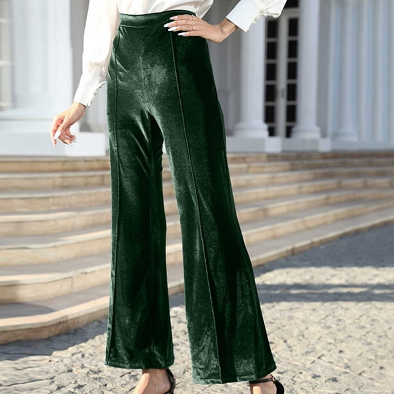 RYRJJ Flared Velvet Dress Pants for Women High Waisted Wide Leg Stretch Elastic Waist Bootcut Pull On Trousers Front Seam Slacks(Black,M) RYRJJ Flared Velvet Dress Pants for Women High Waisted Wide Leg Stretch Elastic Waist Bootcut Pull On Trousers Front Seam Slacks(Black,M)