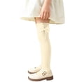 thumbnail image 3 of Jalioing Big Girls Thigh High Stockings Cute Cable Knit Bowknot Long Tube Socks Kids Girls Dress Socks 3-12 Years, 3 of 6