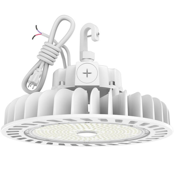 HYPERLITE High Bay Led Lights 200W 28,000LM(140lm/w) 5000K CRI>80 1-10V Dimmable UL Listed Hanging Hook Safe 5' Cable with 110V Plug UFO High Bay Light for Shopping