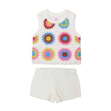 Wonder Nation Toddler Girl Crochet Tank and Short Set, Sizes 12M-5T
