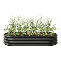 BARONAGE 70.86 x 35.43 x 11.42 Inches Rised Garden Bed Outdoor, Oval Large Metal Raised Planter Bed, Black