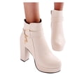 thumbnail image 4 of NOKIO Women's Chunky Platform Booties Women'S Statement Buckle Ankle Boots Fashion Women's Shoes Breathable High Heels Retro Zipper Short Boots Women'S Stylish Block Heel Ankle Boots, 4 of 9