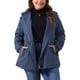 thumbnail image 1 of Chaqueta de lluvia para mujer de tallas grandes Agnes Orinda, impermeable, forrada de forro polar, con capucha, abrigo largo con bolsillos, 1X azul marino, 1 of 6