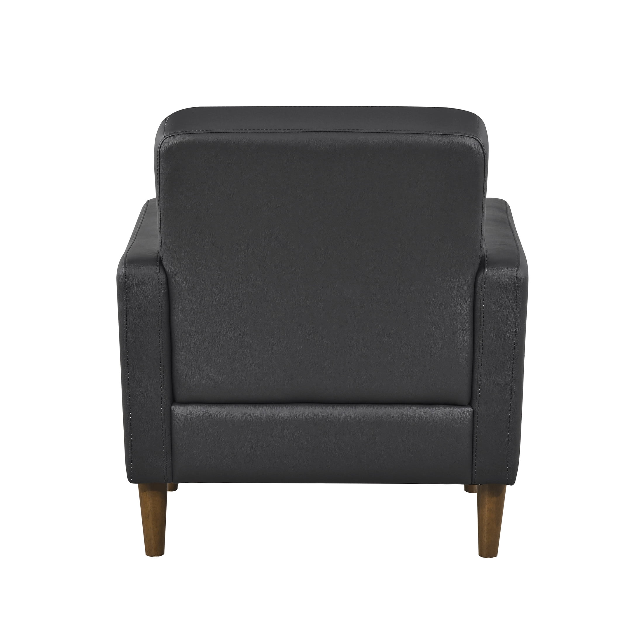OakvillePark Noma Contemporary Tufted Leather Match Accent Chair, Black