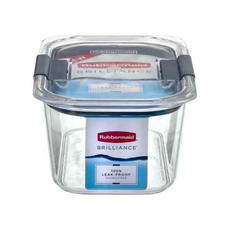 Rubbermaid 4.7 Cup Brilliance Food Storage Container: Clear, Leakproof, BPA-Free, Vented & Locking Lid, Stackable Design