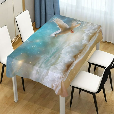 

ALAZA Beautiful Dove Of Peace Flying Rectangle Tablecloth Tablecover Dinning Table Cloth 60 x90