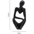 thumbnail image 2 of The Thinker Statue, Resin Thinker Escultura abstracta Estatua Figuras de personajes Decoración para el hogar Oficina Escritorio Adorno Regalos de cumpleaños Negro Recto esquí esquí Gafas de esquí, 2 of 5