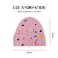 thumbnail image 2 of Gorro de punto con puños de invierno con diseño de arcoíris de salpicaduras de pintura de neón, gorro clásico y cálido para mujer adulta, talla única, 2 of 5