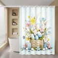 thumbnail image 1 of Fridja Home Decor Spring Easter Bunny Patterns Shower Curtain and Bathroom Window Curtain Washable, 1 of 6