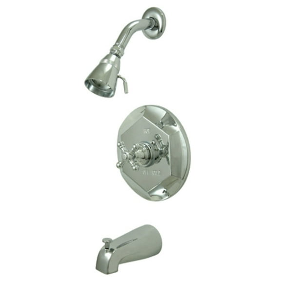 Kingston Brass Tub and Shower Faucet, Polished Chrome, Wall Mount KB4631BX