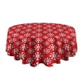 thumbnail image 5 of Christmas Round Tablecloth 70x70in(178x178cm) – Waterproof Polyester Table Cover with Full Print Design, Wrinkle Resistant & Washable for Kitchen Dining Party Decor, 5 of 6