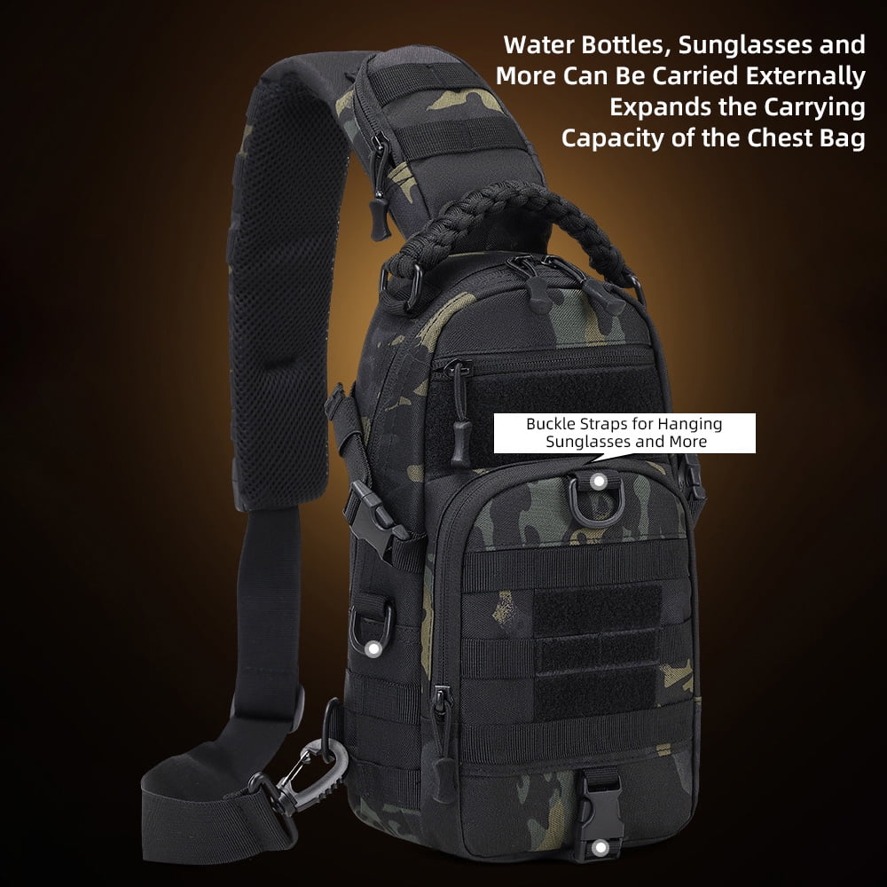 Hiking Backpack Men's Chest Bag Small Sling Bag for Men Crossbody Waterproof & Breathable Compatible with iPad Compartment Bike Bag