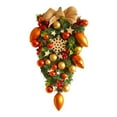 thumbnail image 3 of Christmas Ball Wreath Teardrop Swag with Berry Clusters Ribbon Bows, 3 of 8