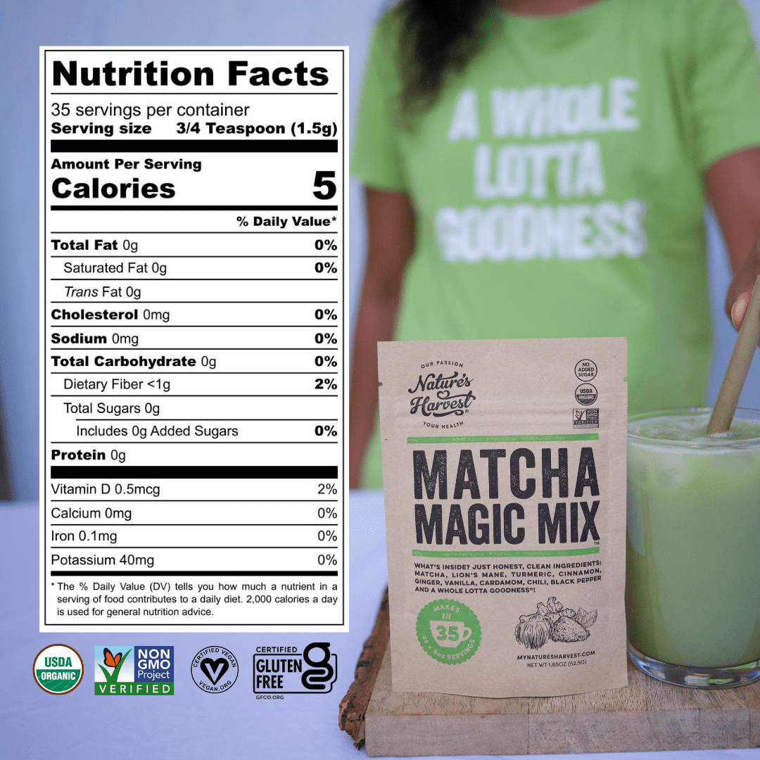 Nature's Harvest - Matcha Magic Mix Powder 1.85 oz Pack, 35 Servings