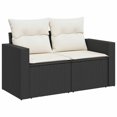 thumbnail image 6 of vidaXL Garden Sofa Set Black PE Rattan Large Adjustable Armrests, 6 of 10