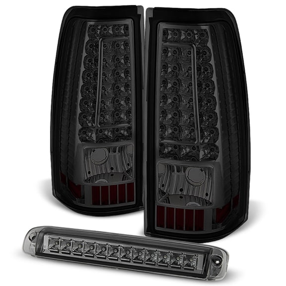 AKKON - For Chevy Silverado Sierra LED Smoked Tail Lights Replacement Smoke LED 3rd Brake Cargo Light Lamp