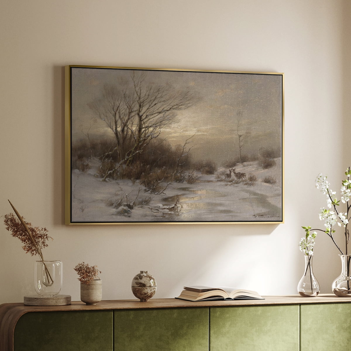 Vintage Landscape-CCLXXIV By Wexford Home Framed in Gold Wood Gallery Wrapped Canvas 17 in. x 25 in.