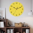 thumbnail image 2 of Wall Clock Yellow Linen Texture Clocks PVC Silent Non-Ticking Battery Operated Decorative Farmhouse Solid Color Round Clock for Home Living Room Kitchen Bedroom Office School Wall Decor 10 Inch, 2 of 9