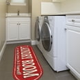 thumbnail image 4 of Ottomanson Non-Slip Rubberback Text 2x5 Laundry Room Runner Rug, 20" x 59" Oval, Red, 4 of 7