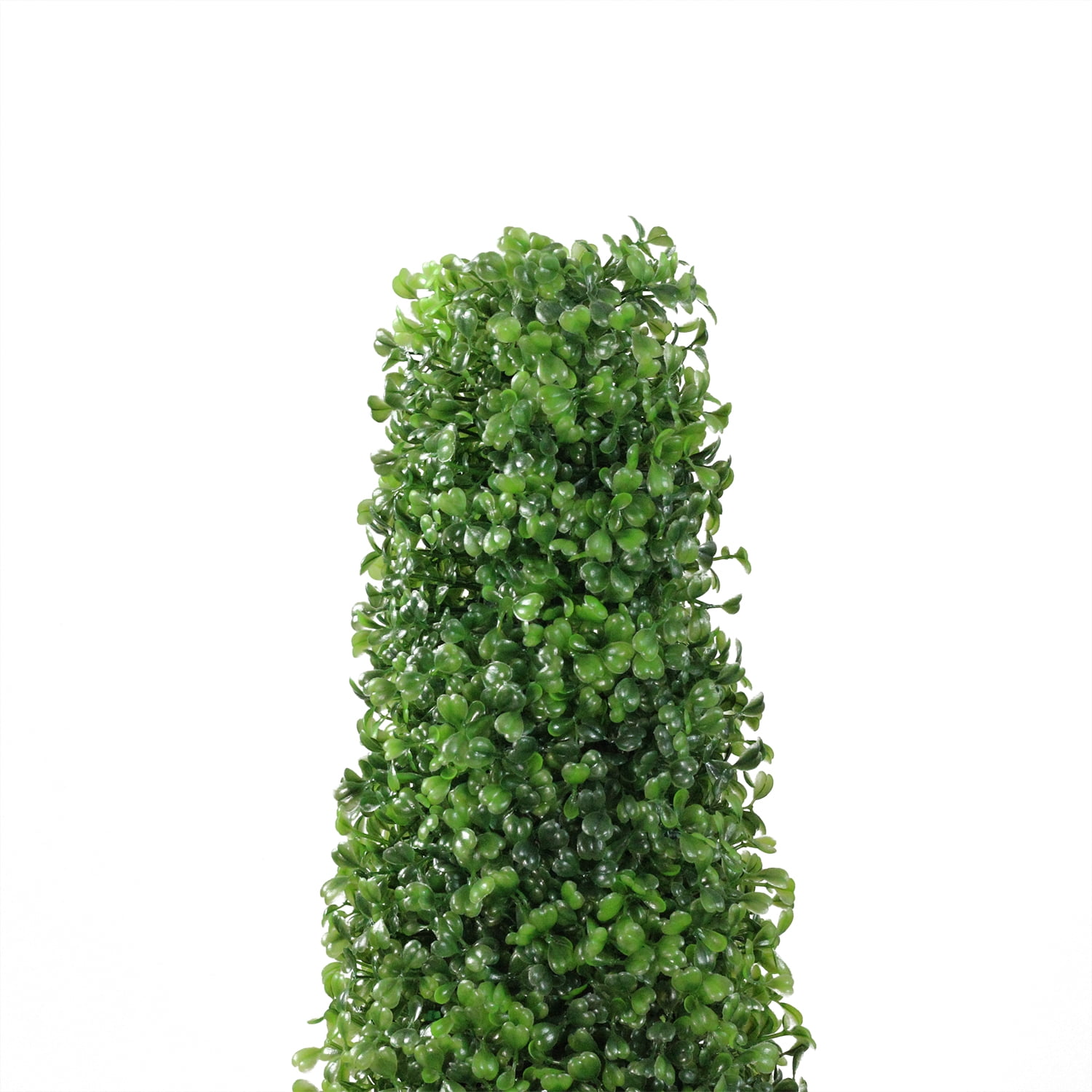 45" Potted Two Tone Green Triangular Boxwood Topiary Artificial Tree - Unlit