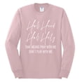 thumbnail image 2 of Half Hood Half Holy Pray With Me Mens Long Sleeve Shirt, Light Pink, Small, 2 of 3