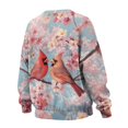 thumbnail image 4 of Xoenoiee Cardinal Cherry Blossom Print Sweatshirt for Women Long Sleeve Crewneck Sweatshirt Women Causal Loose Fit Pullover Tunic Top Fall Clothes Shirts, Size S, 4 of 7