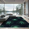 thumbnail image 2 of ODIKA 6'x9' Washable Area Rug Non-Slip, Chair-Friendly, Anime Symmetrical Cosmic Traveler Otherworldly Being Graphic for Dining Room, Under Table, Office Décor, 2 of 7
