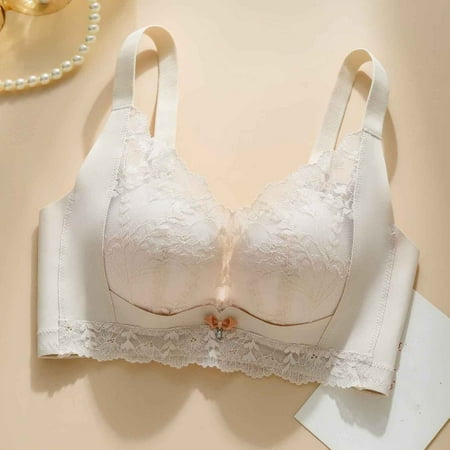 Mrasaso Summer Savings Clearance! Bikinis Sets Women Polyester Bra Women s Comfortable Hollow-Out Perspective Bra Wireless No Rims for Daily Comfort(1pc Underwear) White|M