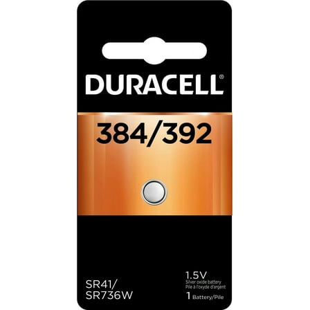 DURACELL D384/392PK BATTERY, SILVER OXIDE, 1.55V, SR41