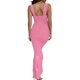 thumbnail image 4 of Lucakuins Vestido ajustado sin mangas para mujer, dobladillo de cola de pez, cuello en V, vestido de fiesta fruncido para cóctel, playa, club, ropa de calle Lucakuins  moda, 4 of 8