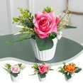 thumbnail image 7 of SLYNSHome Artificial Flowers Arrangement with Vase Included,Dining Table Centerpiece Decorations Fake Flowers in Vase for Home Office Farmhouse - Hot Pink, 7 of 7
