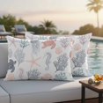 thumbnail image 2 of Outdoor Pillow Cover Coral Turtles Starfish Jellyfish Shells Set of 2 Waterproof Throw Pillowcases Sea Creature Decorative Patio Furniture Pillows for Couch Garden Indoor & Outdoor Use, 2 of 9