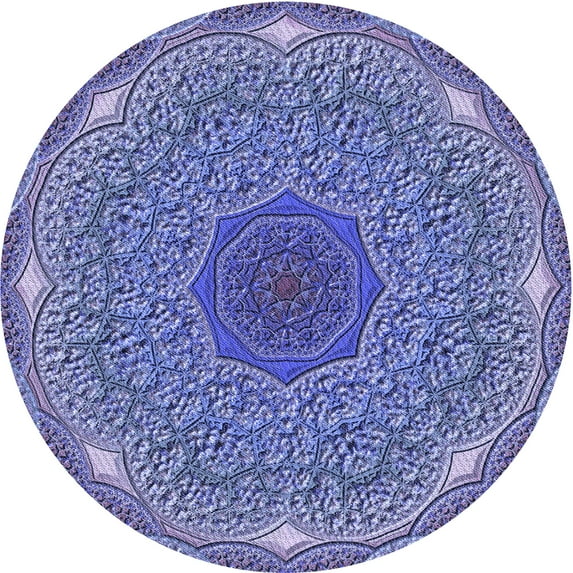 Ahgly Company Indoor Square Patterned Deep Periwinkle Purple Area Rugs, 3' Square