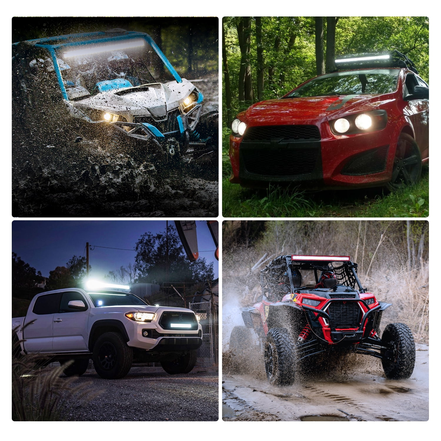 Nilight LED Light Bar 50Inch Triple Row Spot Flood Combo Lights Red Shell with Wiring Harness Kit for Fog Light Driving Light Work Light on Off-Road Truck SUV ATV UTV