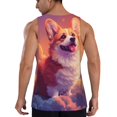 thumbnail image 3 of Bixox Sunset Cloud Corgi Pattern Men's Gym Tank Tops Workout Sleeveless T-Shirts Athletic Muscle Tank Training Bodybuilding Shirts,S-4XL, 3 of 7