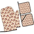 thumbnail image 6 of Mushroom Oven Mitts and Pot Holders Sets 4 pcs, Kitchen Oven Gloves Heat Resistant BBQ Gloves Non Slip for Chef, Cooking, 6 of 6