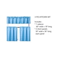 thumbnail image 3 of 3PC Set Teal Color Kitchen Window Dressing Lined Blackout Curtain Panel 2 Tier +1 Valance K-3, 3 of 5