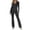 Dark Gray, variant on Women's 2 Piece Ribbed Knit Outfit,Zip Up Hooded Long Sleeve Jacket & High Waist Flare Pants,Slim Casual Fall Winter Tracksuit Set for Women,Beige Women's S-XL